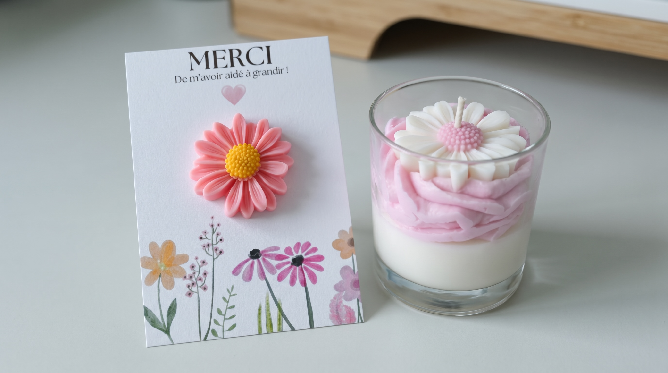 Pack Cadeau Maîtresse | Carte Merci & Bougie Parfumée Artisanale