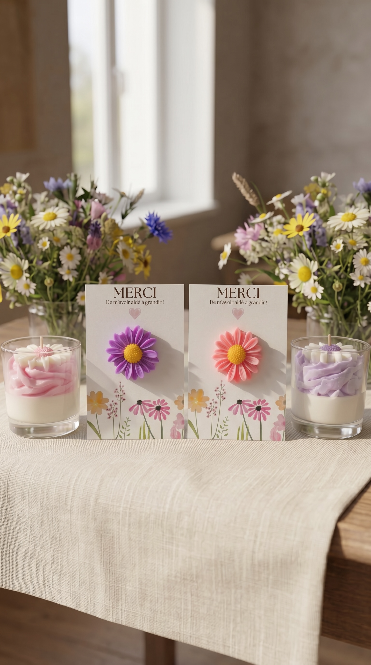 Pack Cadeau Maîtresse | Carte Merci & Bougie Parfumée Artisanale