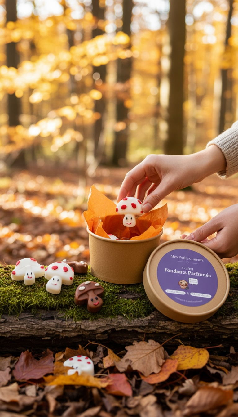Coffret duo de fondants parfumés Douceur d’Automne dans une ambiance automnale